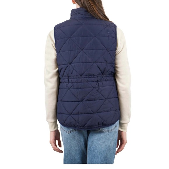 New Mountain and Isles Quilted Vest Puffer Lightweight Snap Button Navy XS - Picture 3 of 11